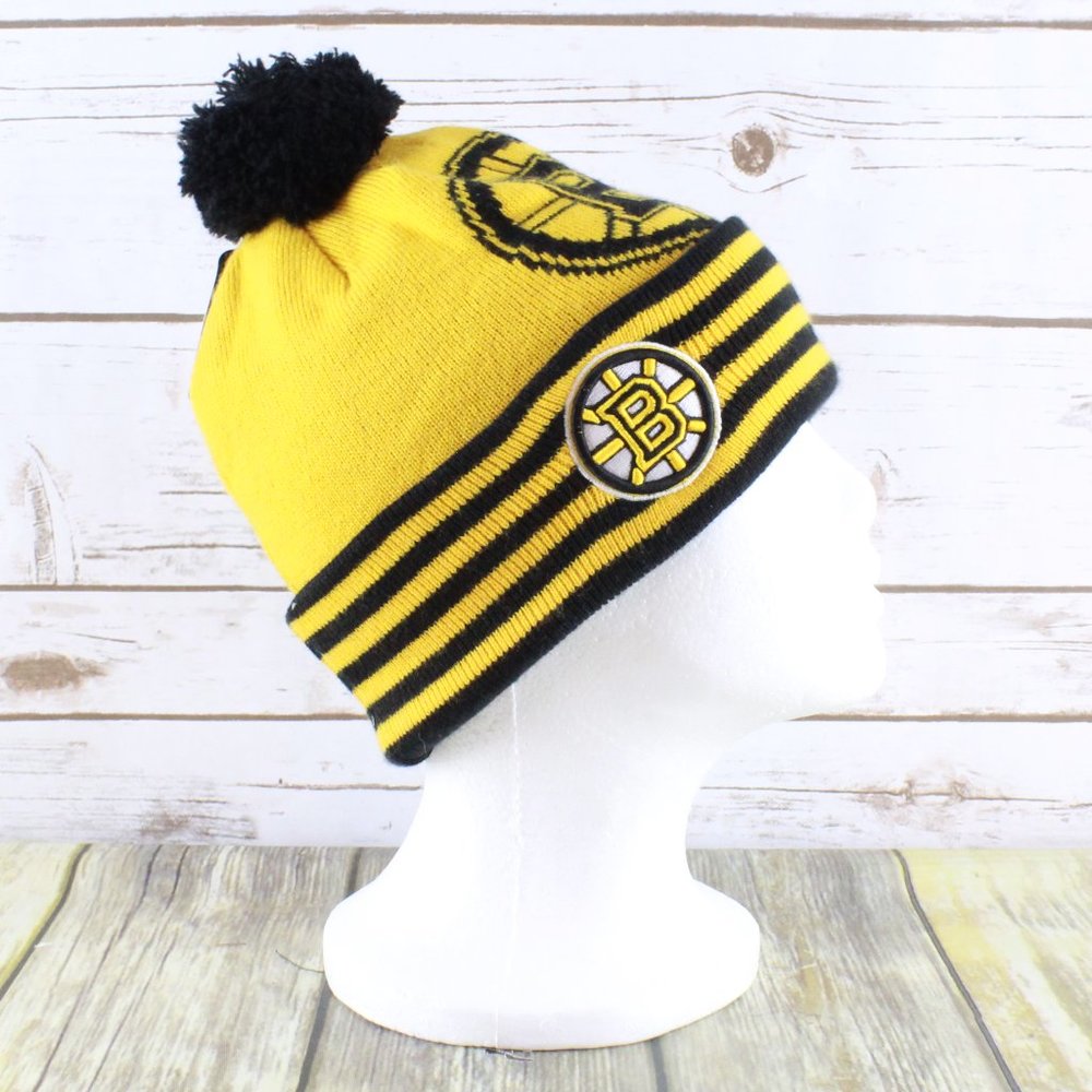 NHL Fan Favorite Bruins Beanie Pom Hat One Size - Picture 3 of 8
